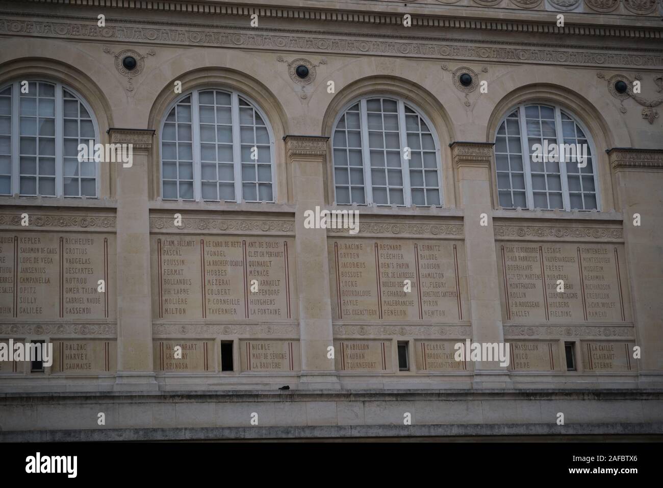 Namen an der Wall von Sainte-Geneviève Bibliothek Stockfoto