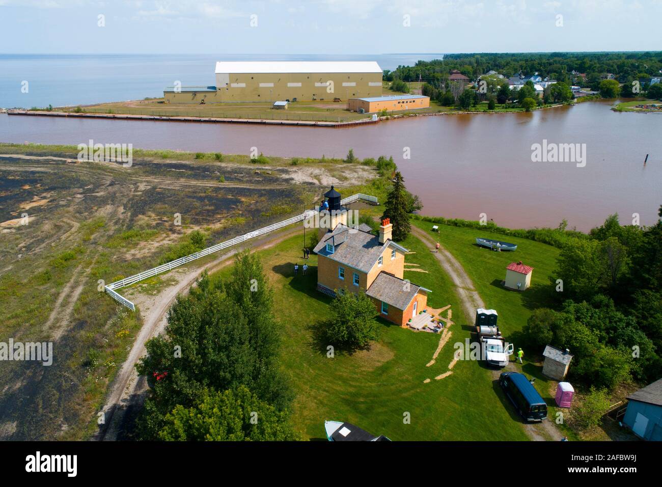 Ontonagon Leuchtturm in Ontonagon Michigan am Lake Superior Stockfoto