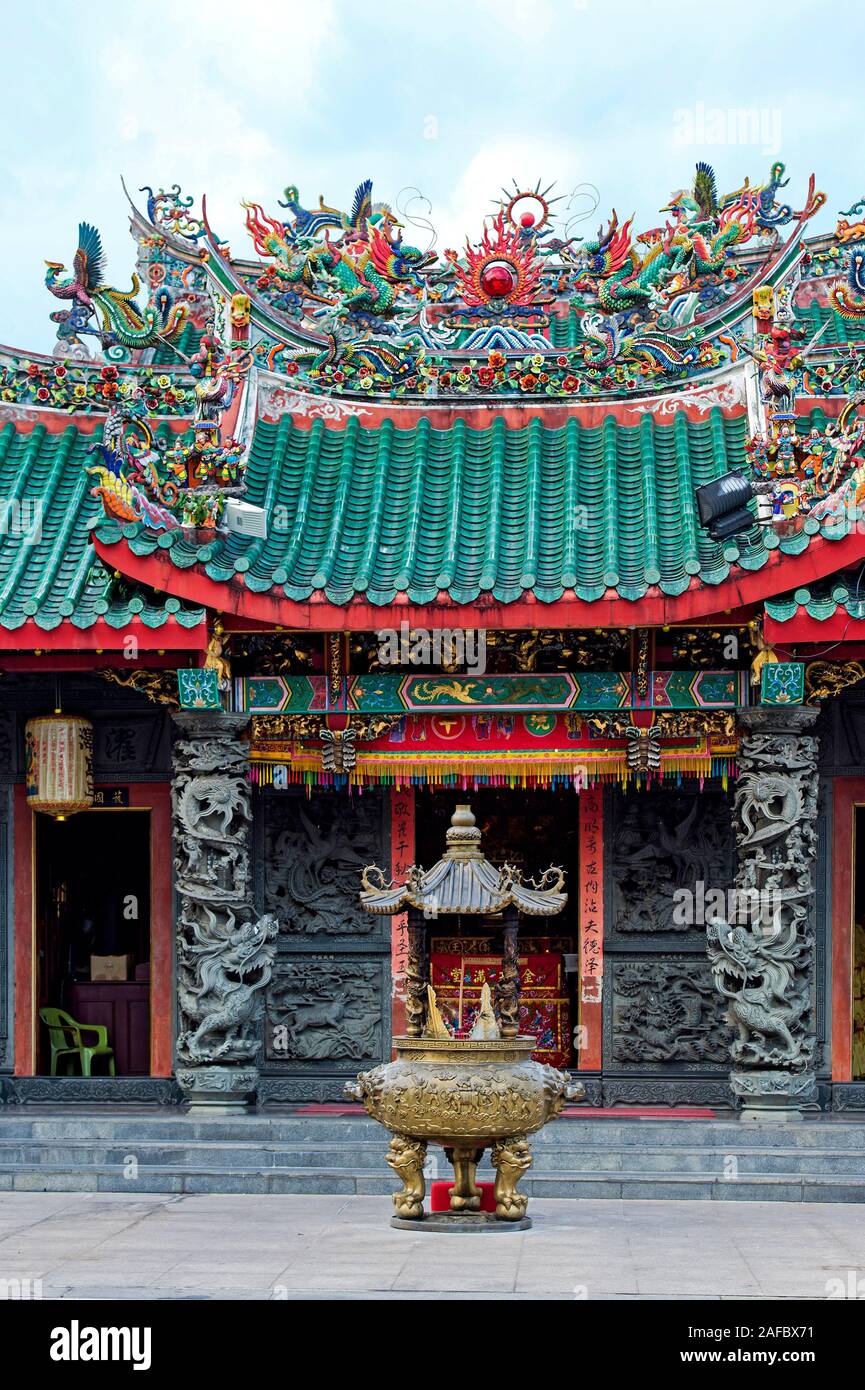 Hokkien Chinesisch Hong San Si Tempel, der im historischen Carpenter Street von Kuching, Sarawak, Borneo, Malaysia gelegen Stockfoto