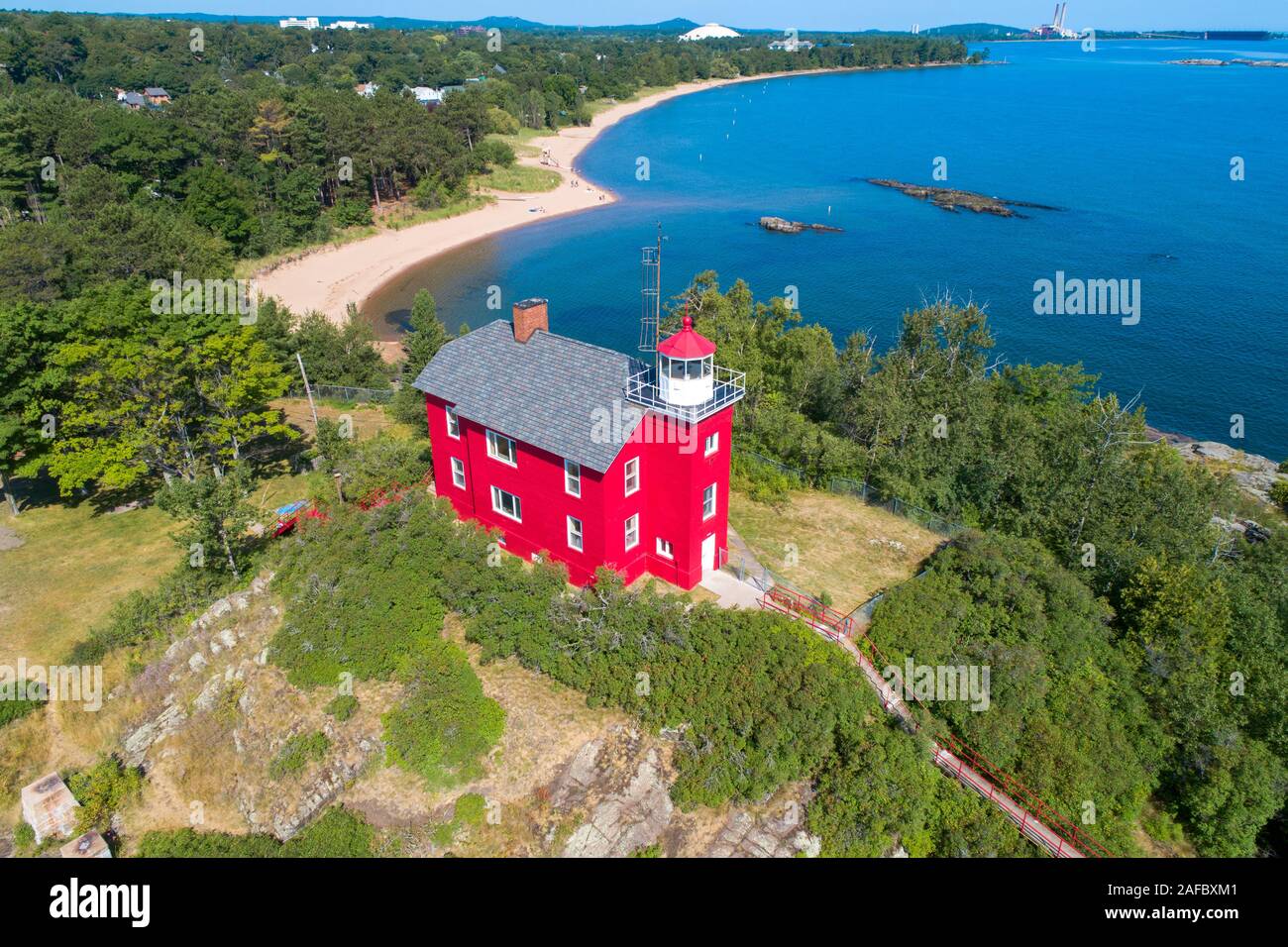 Marquette Leuchtturm in der Keewana Halbinsel in der oberen Halbinsel von Michigan Stockfoto