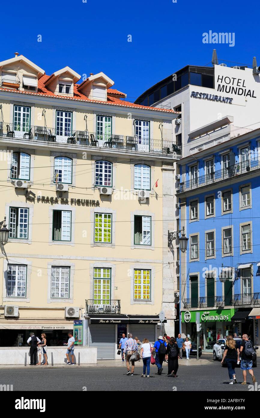 Praca da Figueira, Lissabon, Portugal Stockfoto