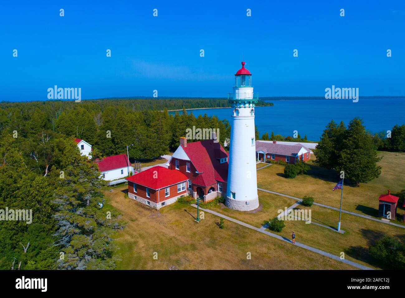 Seul Choix Leuchtturm Gulliver Michigan einzige Wahl Leuchtturm am Lake Michigan in der oberen Halbinsel Stockfoto