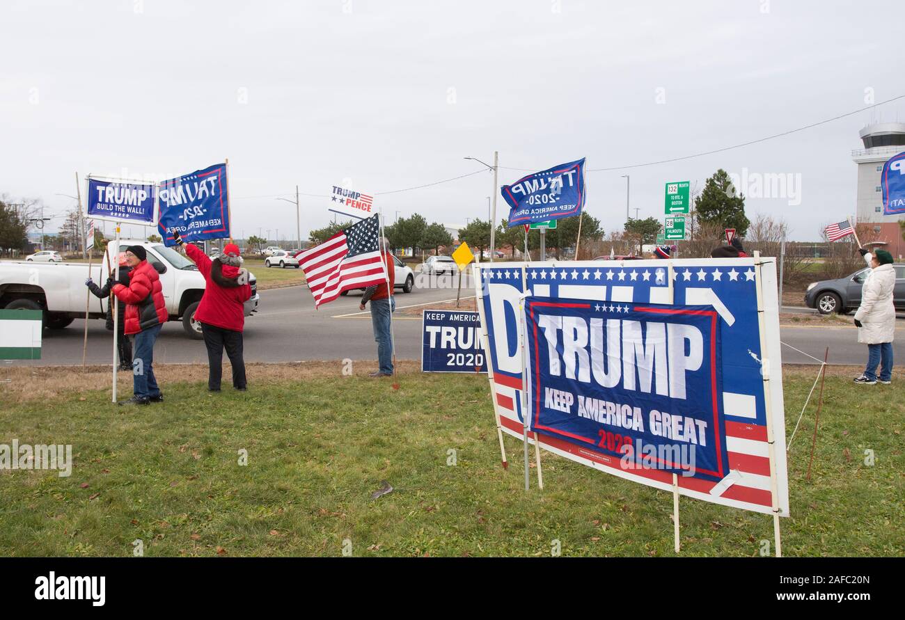 Ein pro Trump politische Kundgebung in Hyannis, Massachusetts, auf Cape Cod, USA Stockfoto