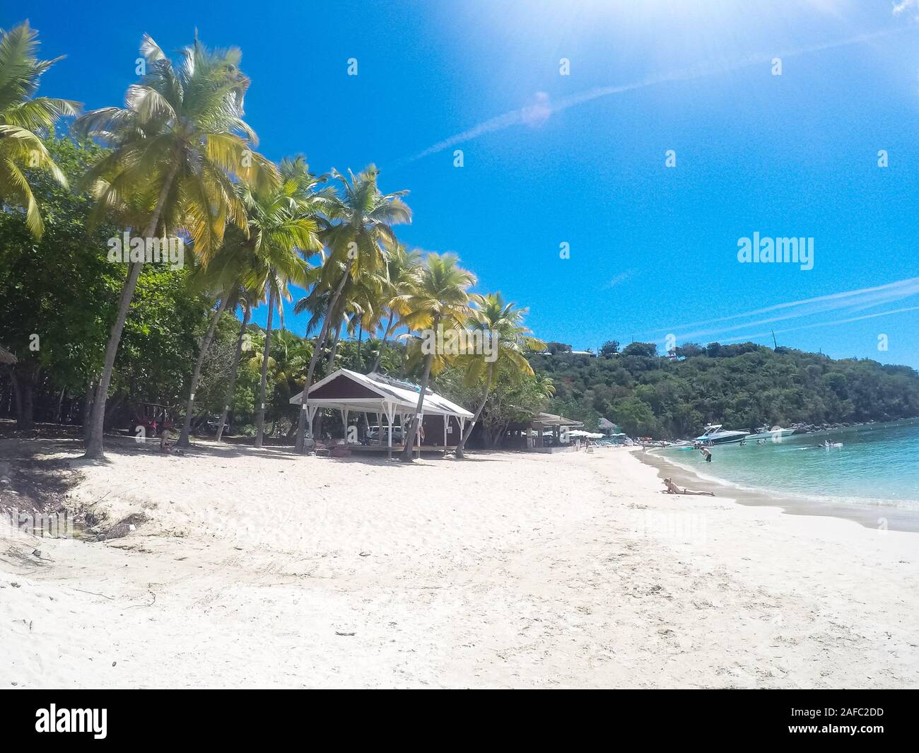 Honeymoon Beach auf St. John, US Virgin Islands, 2019 Stockfoto