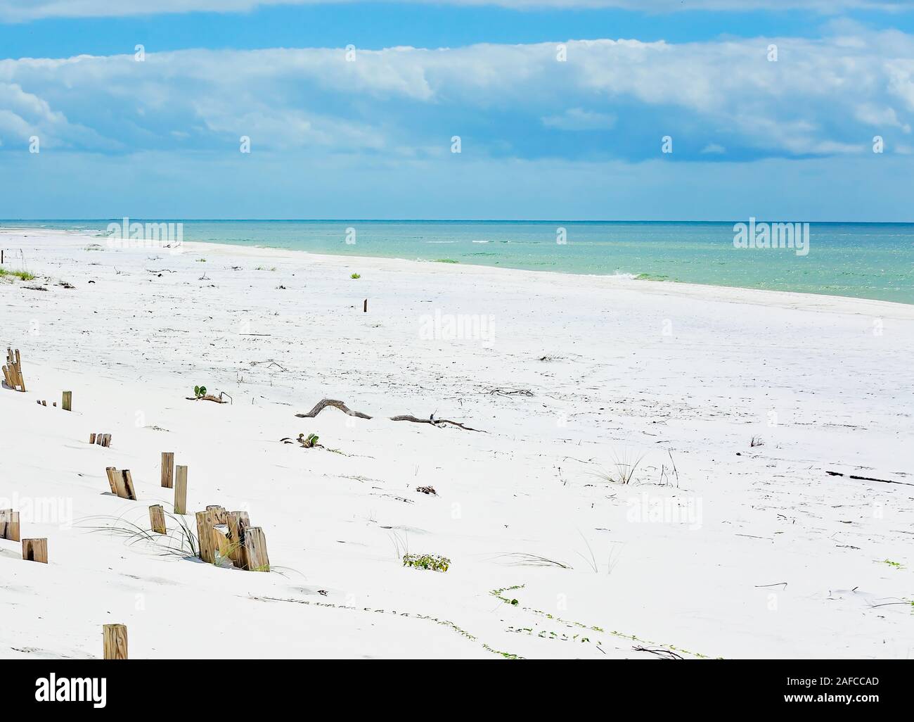 Einen leeren Strand ist dargestellt in St. Joseph Peninsula State Park, Sept. 22, 2019, in Port St. Joe, Florida. Stockfoto