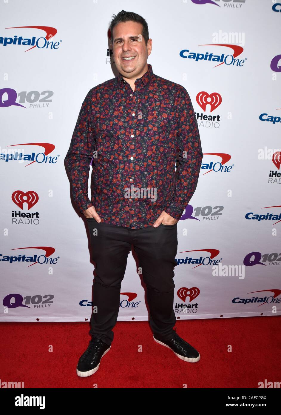 PHILADELPHIA, PA, USA - Dezember 11, 2019: Skeery Jones auf der Q102 iHeartRadio Jingle Ball bei Wells Fargo Center. Stockfoto