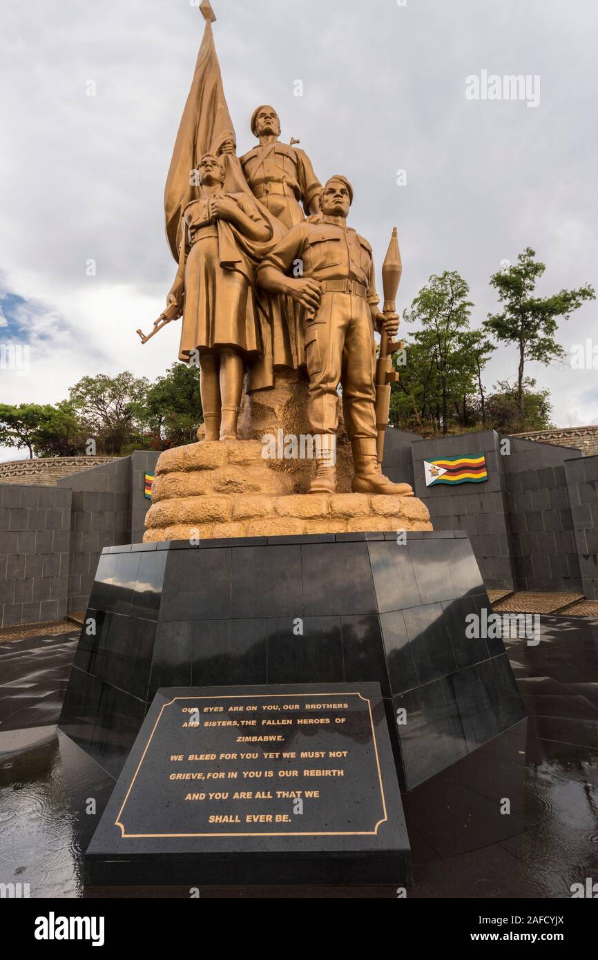 Harare, Simbabwe. Das nordkoreanische Denkmal für den unbekannten Soldaten auf dem Heldenmorgen Stockfoto