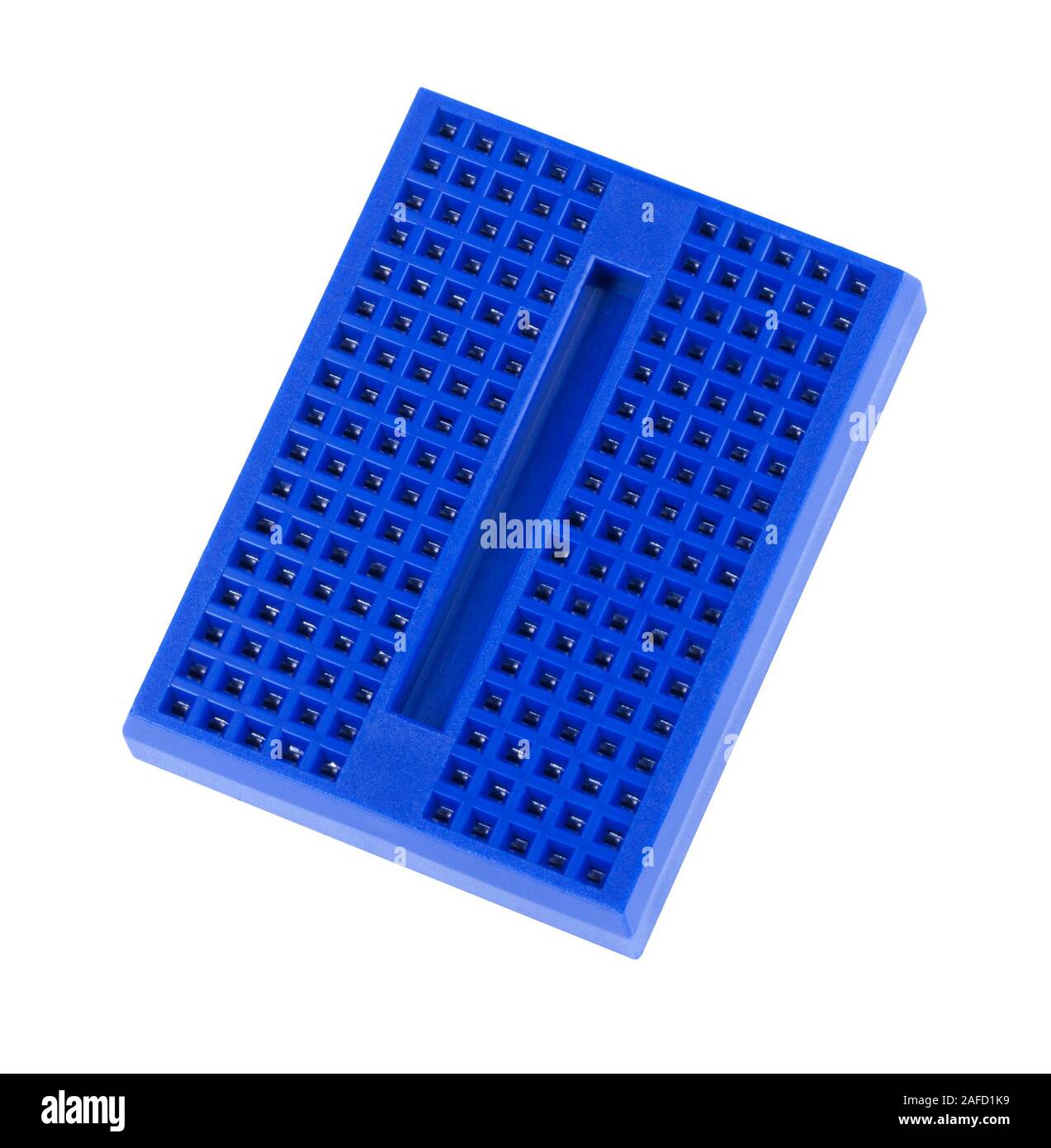 Mini-lötfreie Prototyp Steckbrett isoliert Stockfoto