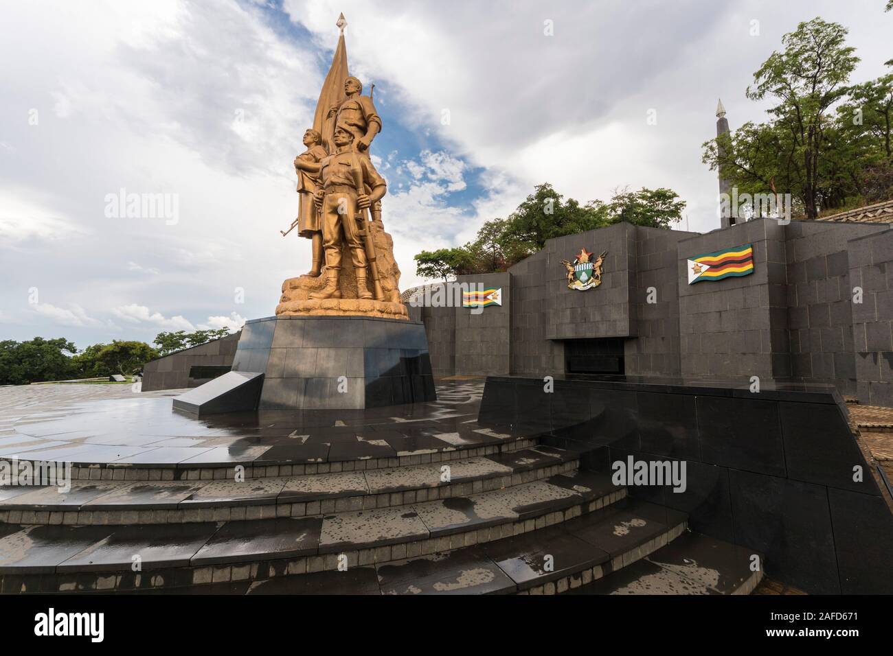 Harare, Simbabwe. Das nordkoreanische Denkmal für den unbekannten Soldaten auf dem Heldenmorgen Stockfoto