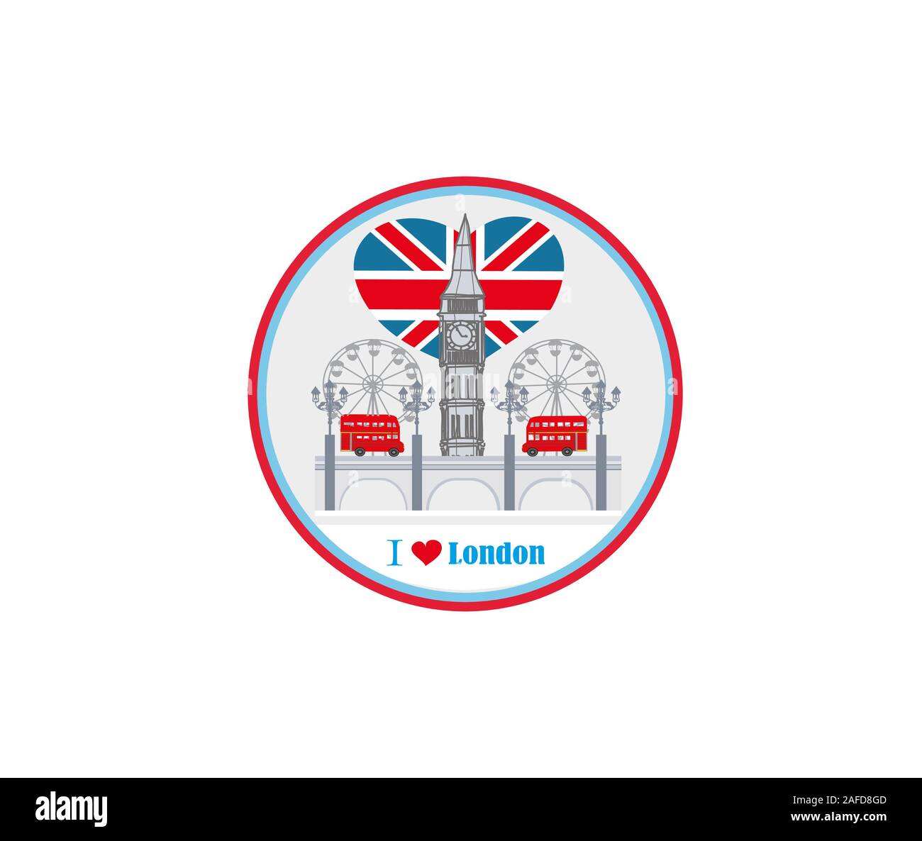 Runde Avatar mit Symbolen von London Stock Vektor
