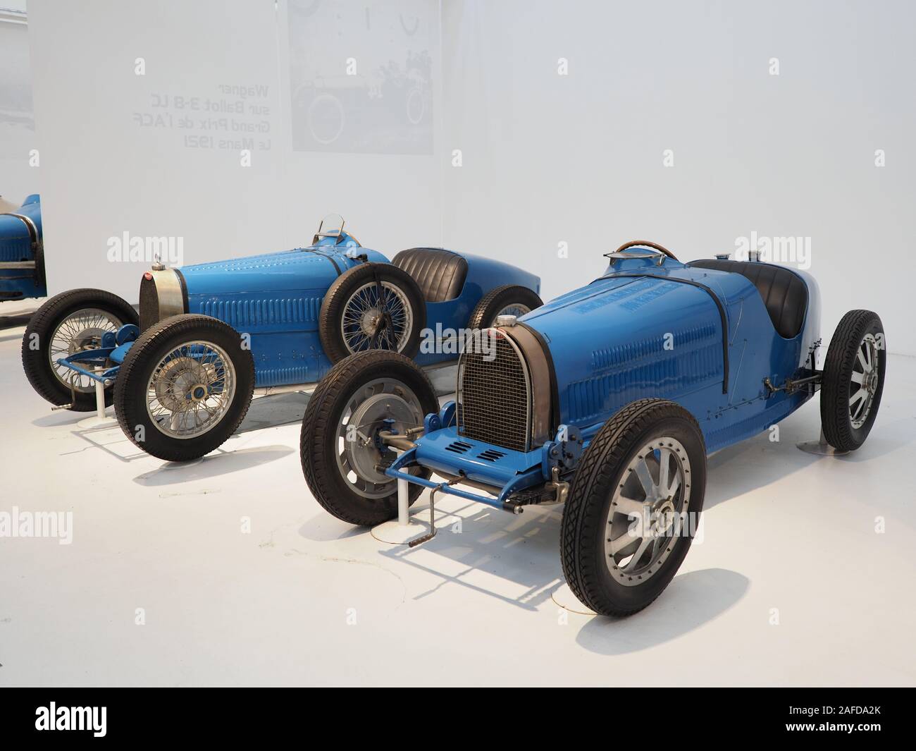 Zwei Bugatti Typ 35A 1924 produziert - 1930 in europäischen Stadt Mulhouse, Frankreich Stockfoto