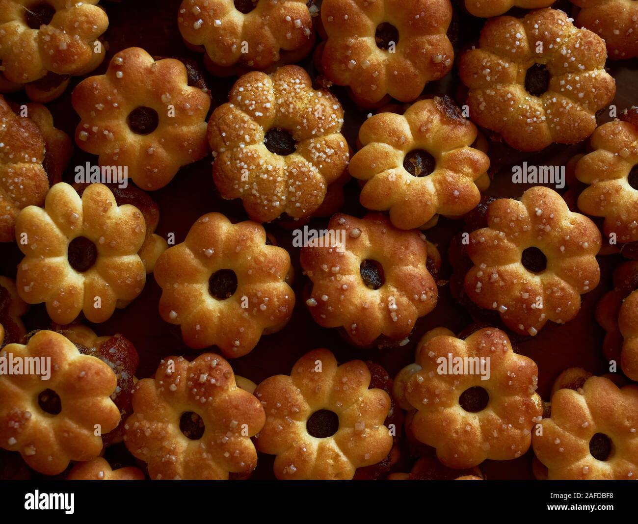 Hintergrund sweet Keks mit Ananas Konfitüre Stockfoto