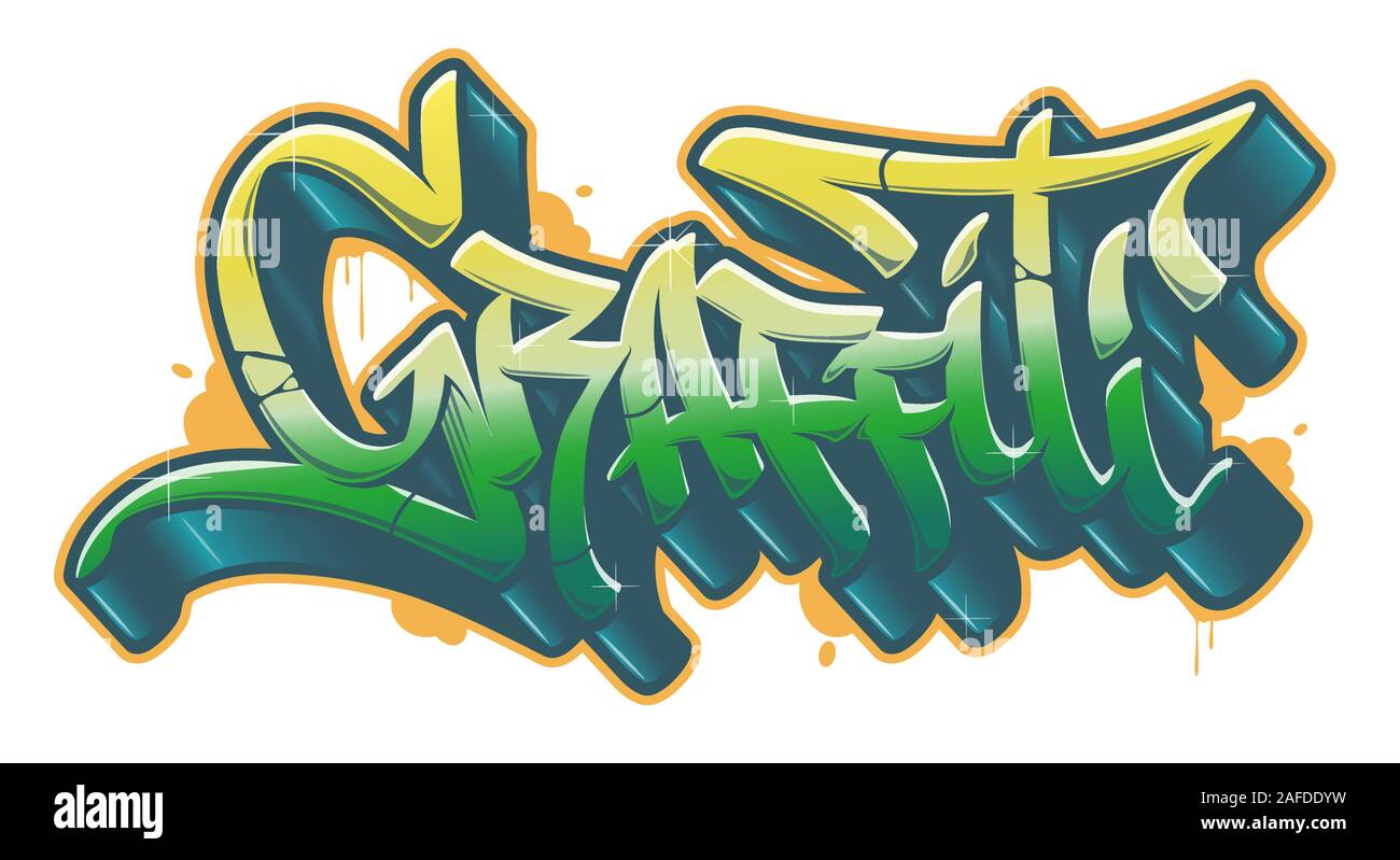 Graffiti Wort in lesbarer Graffiti style in lebendigen Farben anpassbar. Vektor Text. Stock Vektor