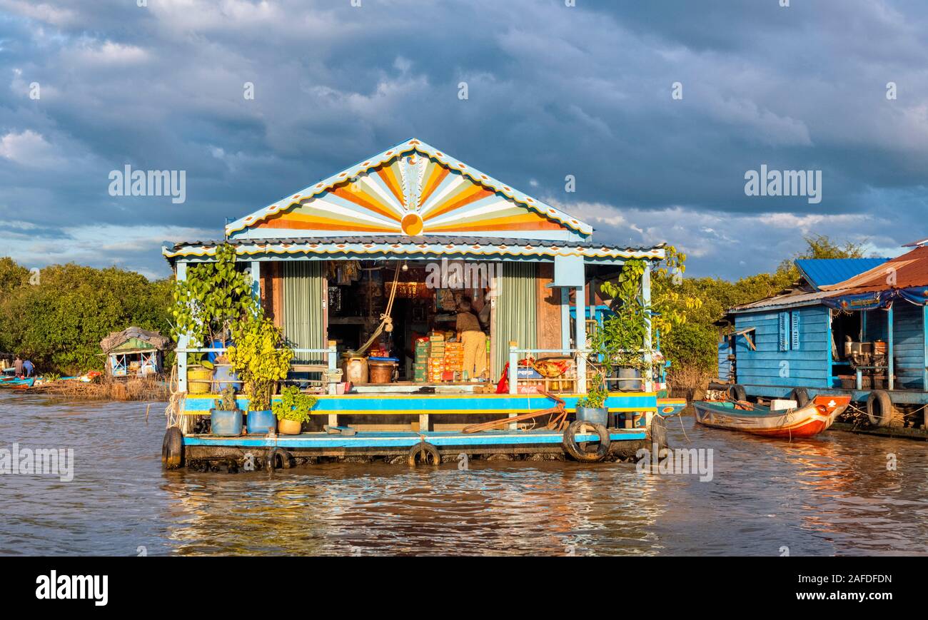 Chong Kneas Floating Village, Tonle Sap See Siem Reap Kambodscha Stockfoto