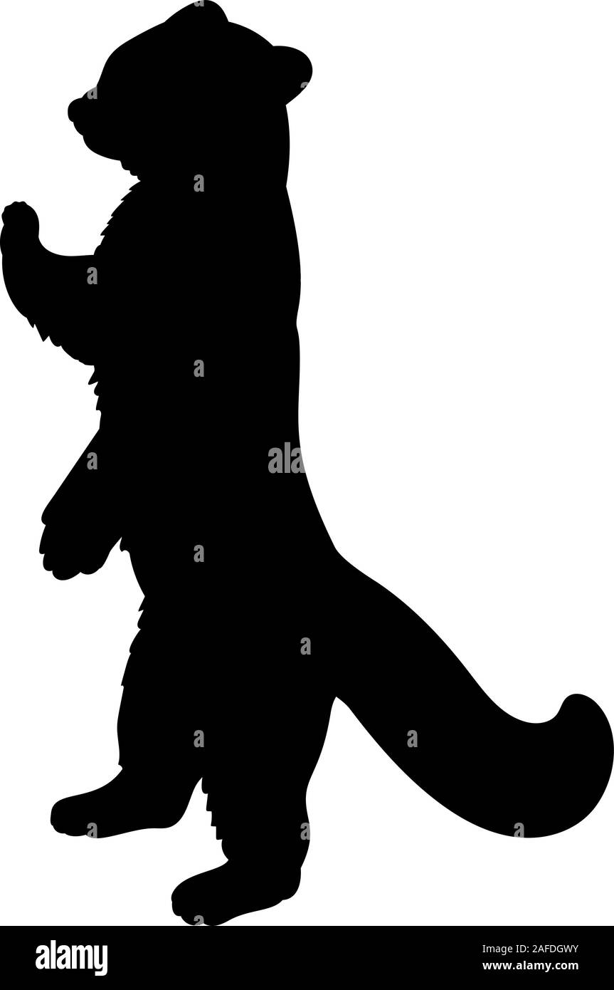 Silhouette kleinen Roten Panda. Tier Katze Bär panda Familie. Vektor Illustrator Stock Vektor