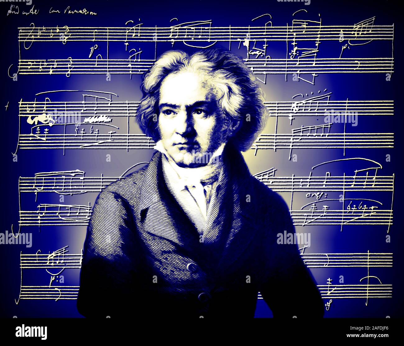 Handschriftliche Klavier Sonate Nr. 12 in einem ♭ major, Op. 26, Ludwig van Beethoven, 1770-1827, Deutscher Komponist Stockfoto