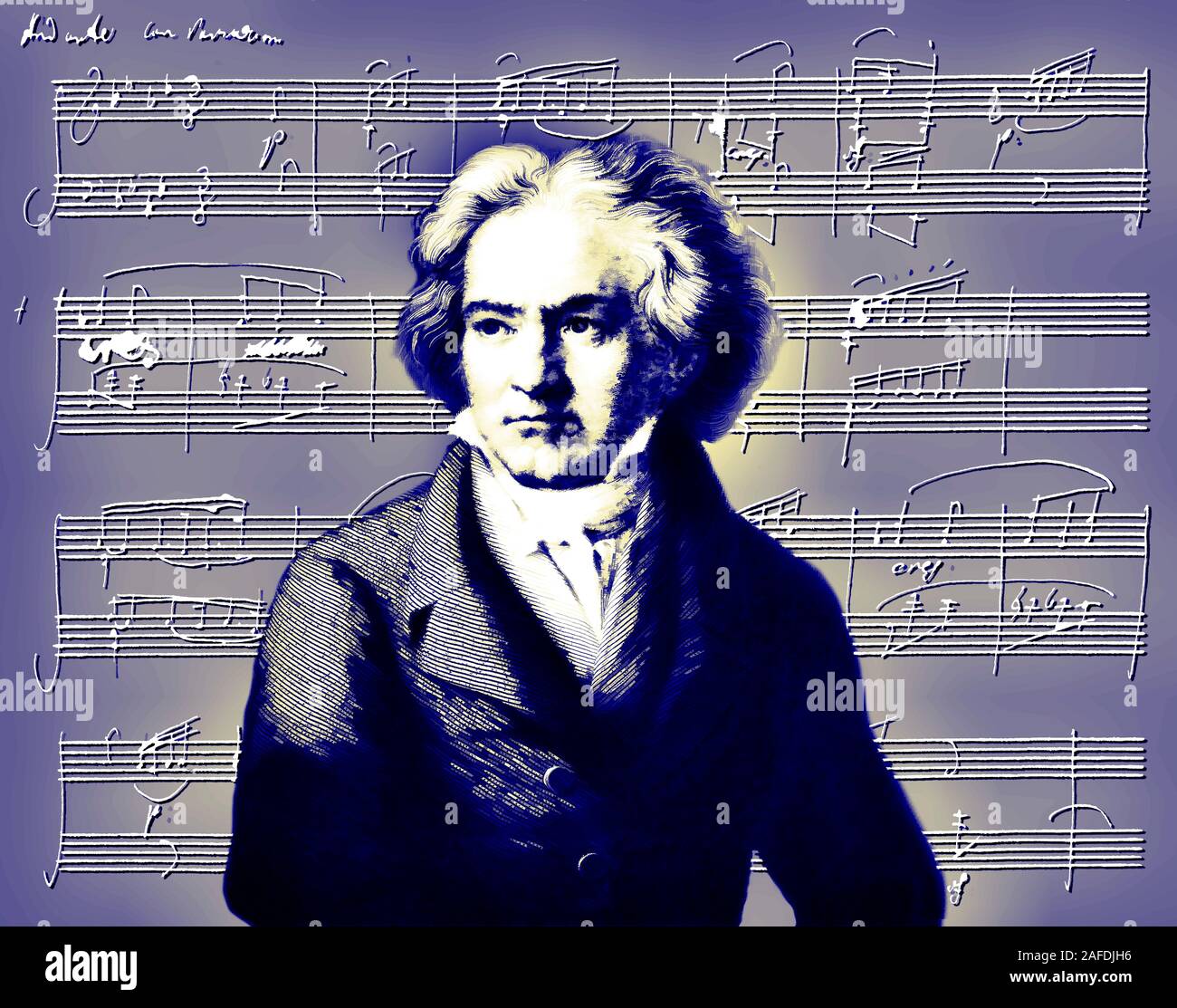 Handschriftliche Klavier Sonate Nr. 12 in einem ♭ major, Op. 26, Ludwig van Beethoven, 1770-1827, Deutscher Komponist Stockfoto
