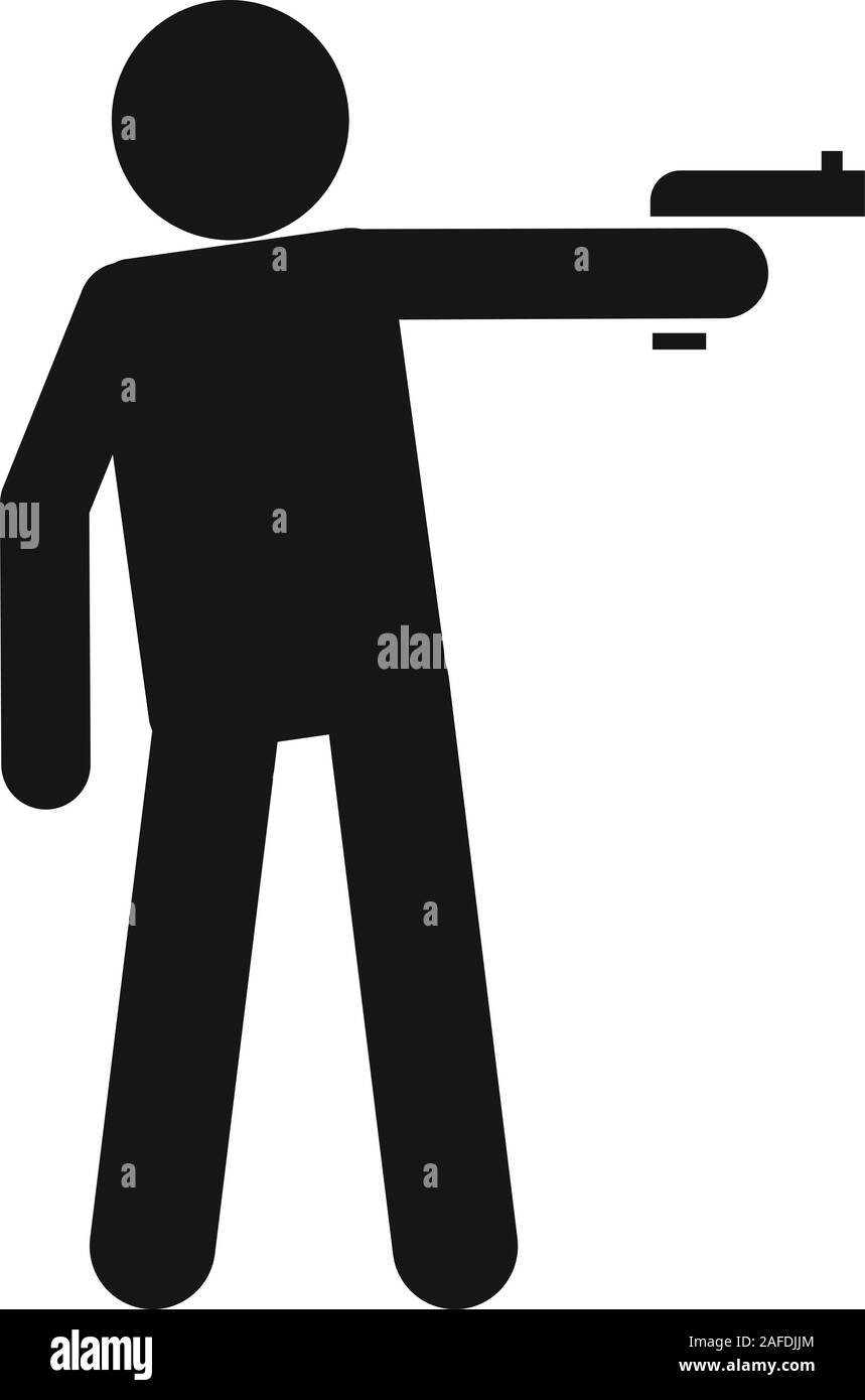 Pistole Gewalt Symbol. Einfache Abbildung der Pistole Gewalt vektor Symbol für Web Design auf weißem Hintergrund Stock Vektor