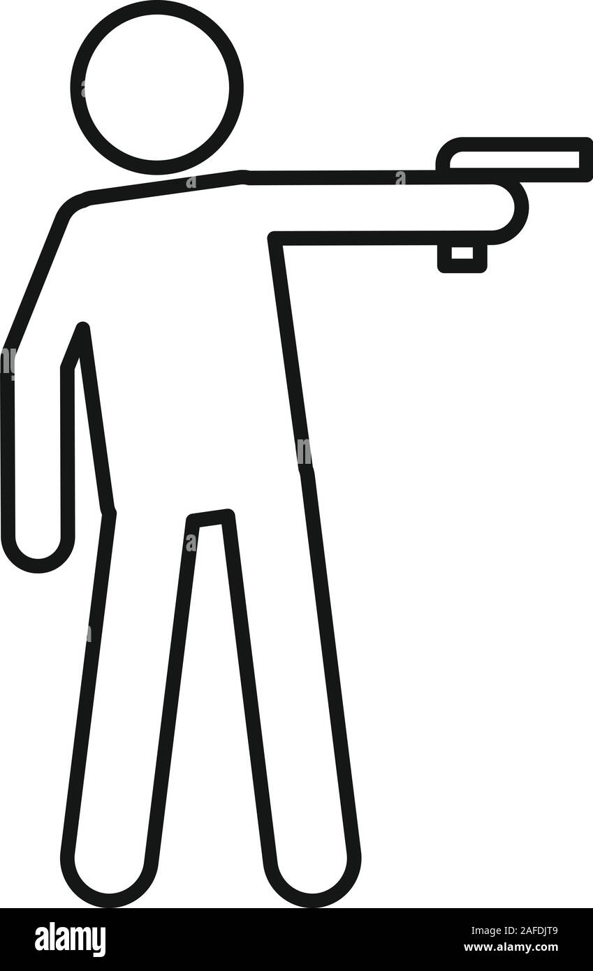 Pistole Gewalt Symbol. Umrisse Pistole Gewalt vektor Symbol für Web Design auf weißem Hintergrund Stock Vektor