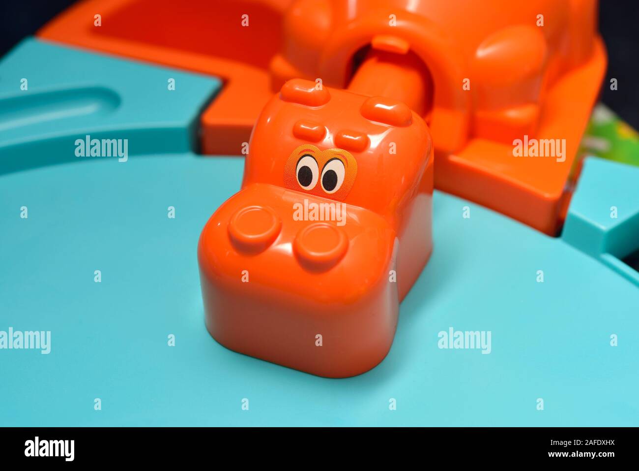 Hungrig Nilpferd orange Stockfoto