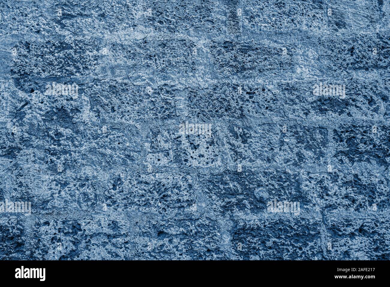 Hintergrund der Steinmauer. Classic Blau abstrakt Hintergrund. Farbe des Jahres 2020. Stockfoto