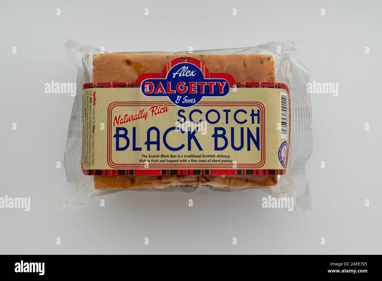 Alex Dalgetty und Söhne Scotch Black Bun Stockfoto