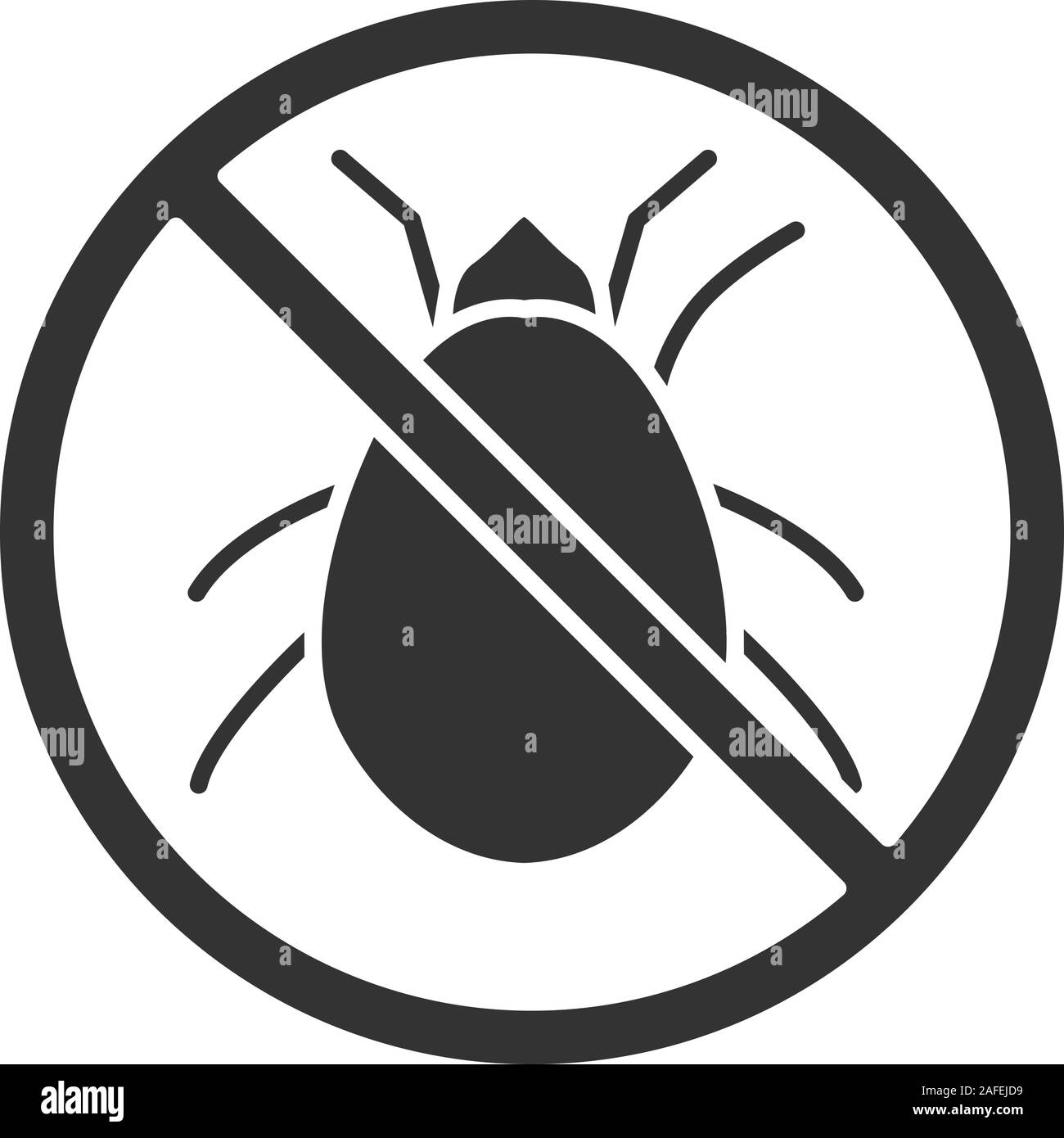 Stop Milben Zeichen glyph Icon. Parasitische Insekten abweisend. Schädlingsbekämpfung. Silhouette Symbol. Negativer Platz. Vektor isoliert Abbildung Stock Vektor