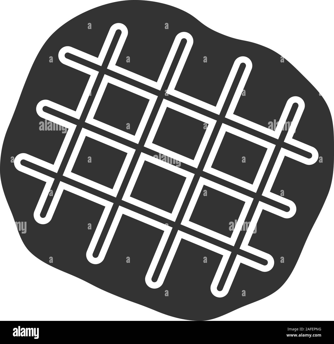 Belgische Waffel glyph Icon. Silhouette Symbol. Negativer Platz. Vektor isoliert Abbildung Stock Vektor