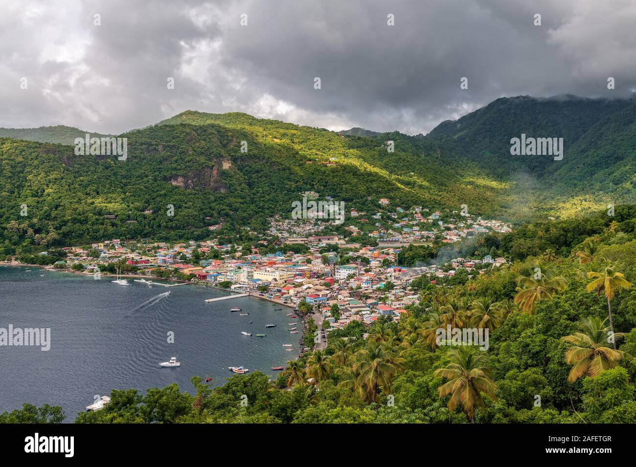 Kleine Stadt Soufriere, St. Lucia, Karibik Inseln Stockfoto