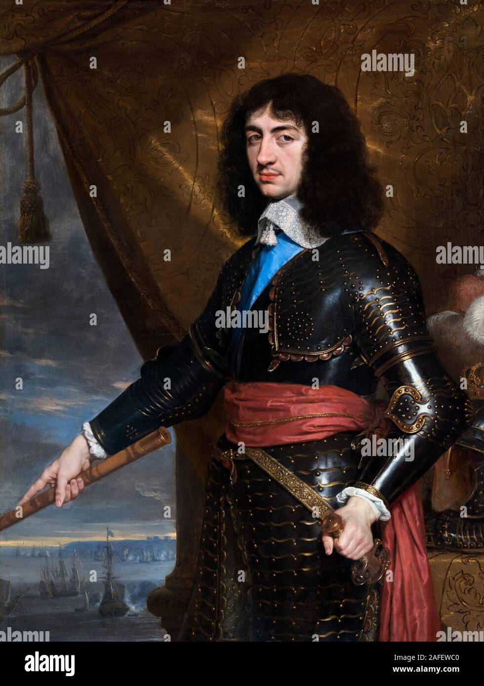 Charles II. Porträt von König Charles II. von England von Philippe de Champaigne (1602-1674), Öl auf Leinwand, 1653 Stockfoto