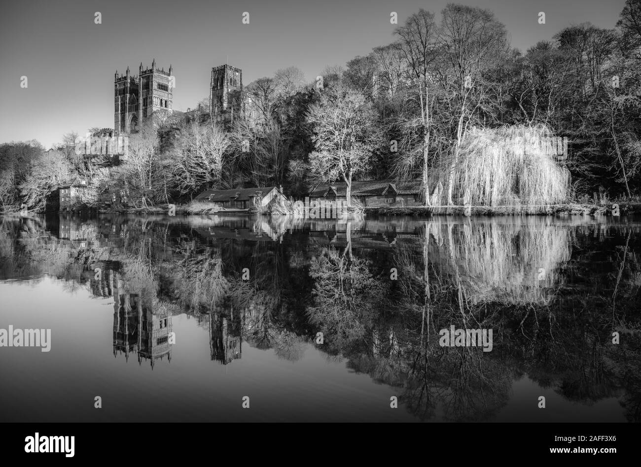 Durham Kathedrale und den Fluss Wear, County Durham, England Stockfoto