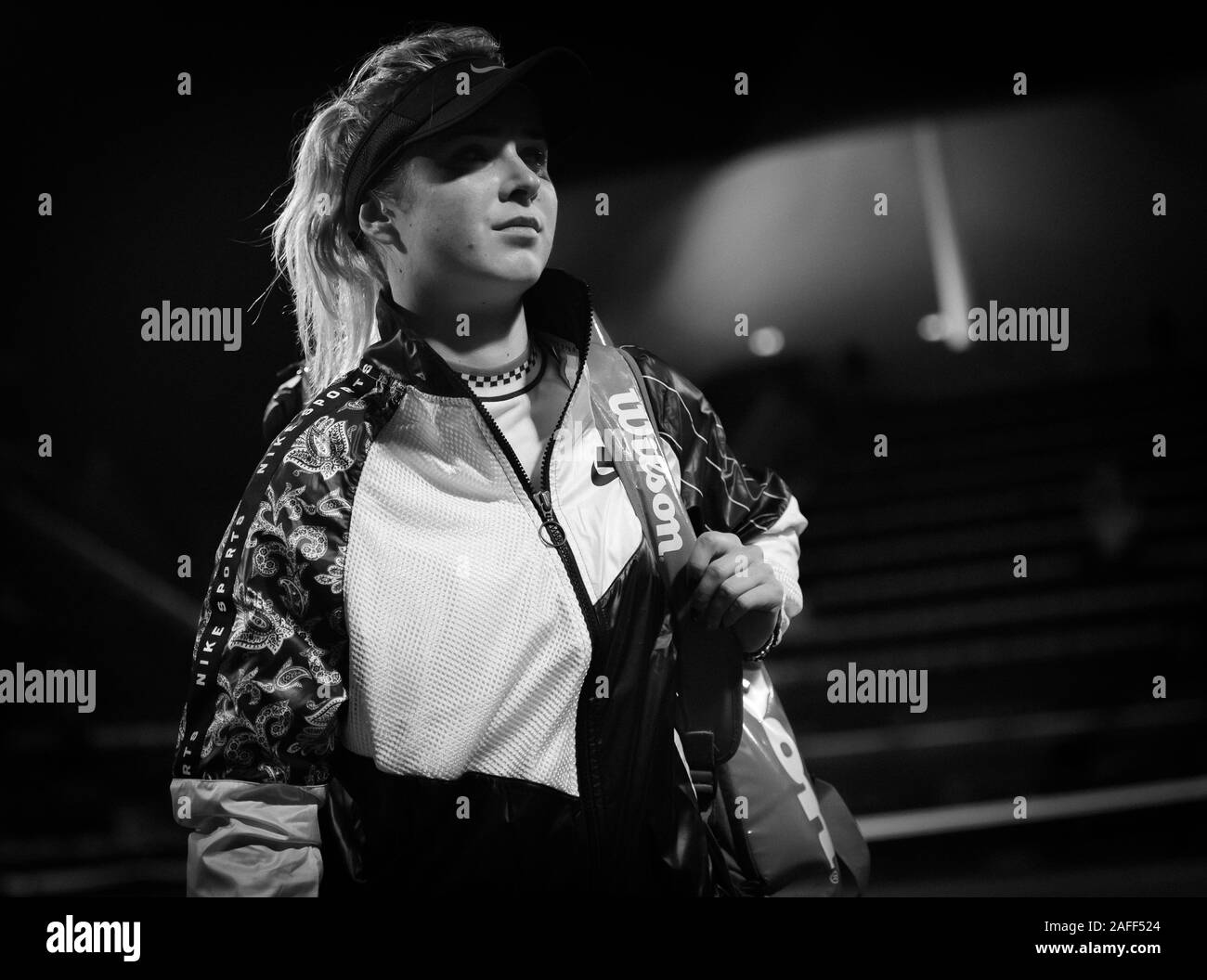 Elina Svitolina der Ukraine, nachdem er ihr Viertelfinale am 2019 Dubai Duty Free Tennis Meisterschaften WTA Premier 5 Tennis Turnier Stockfoto