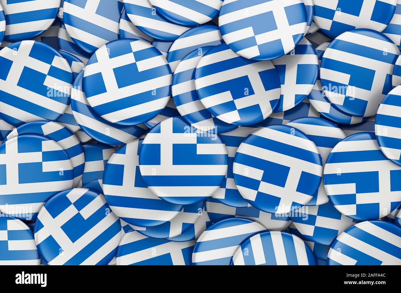 Abzeichen mit Flagge Griechenland, 3D-Rendering Stockfoto