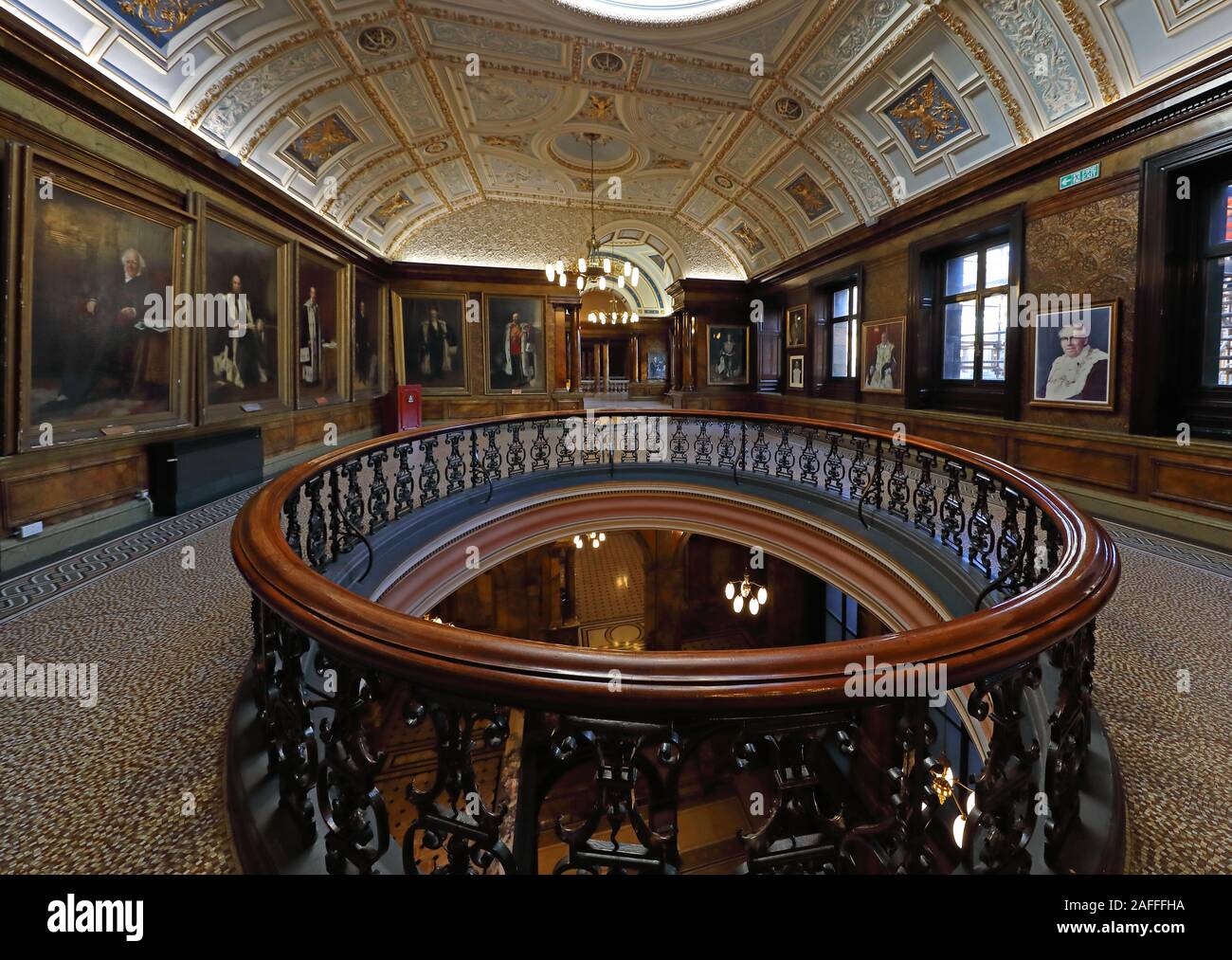 Porträtzimmer, Glasgow City Chambers, Rathaus, George Square, Strathclyde, Schottland, Großbritannien, G2 1DU Stockfoto