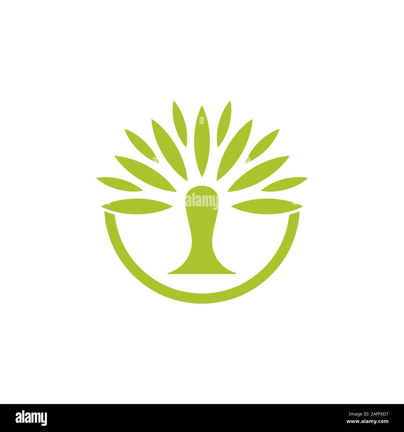 Abstract Green Palm Tree circle logo Vektor Stock Vektor