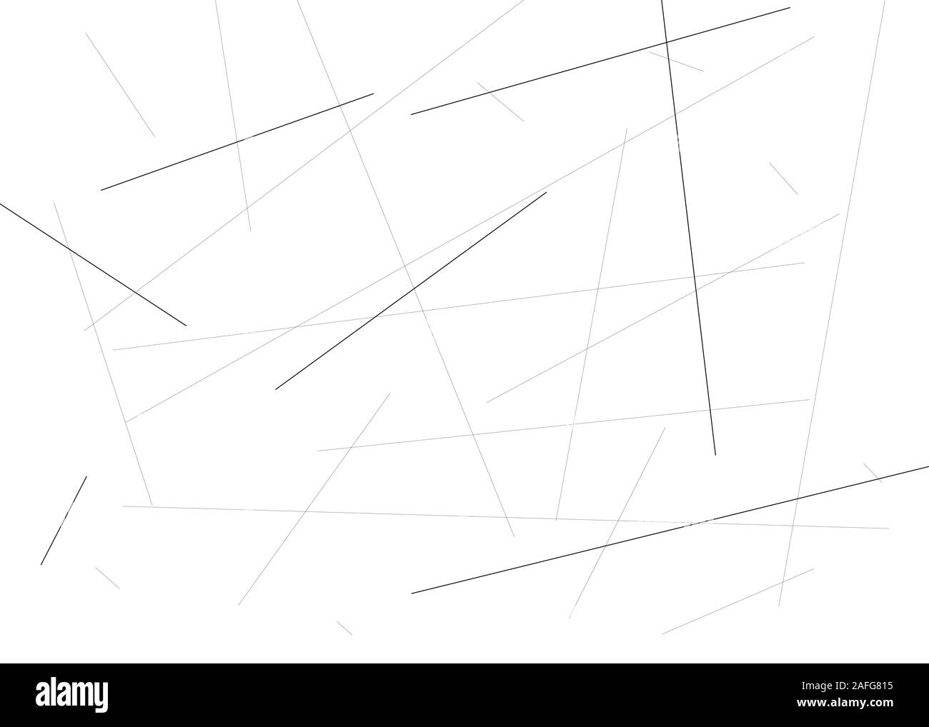 Abstrakte Linien zufällige chaotischen Linien Dick und Dünn/abstrakte geometrische Muster Textur auf weißem Hintergrund Stockfoto