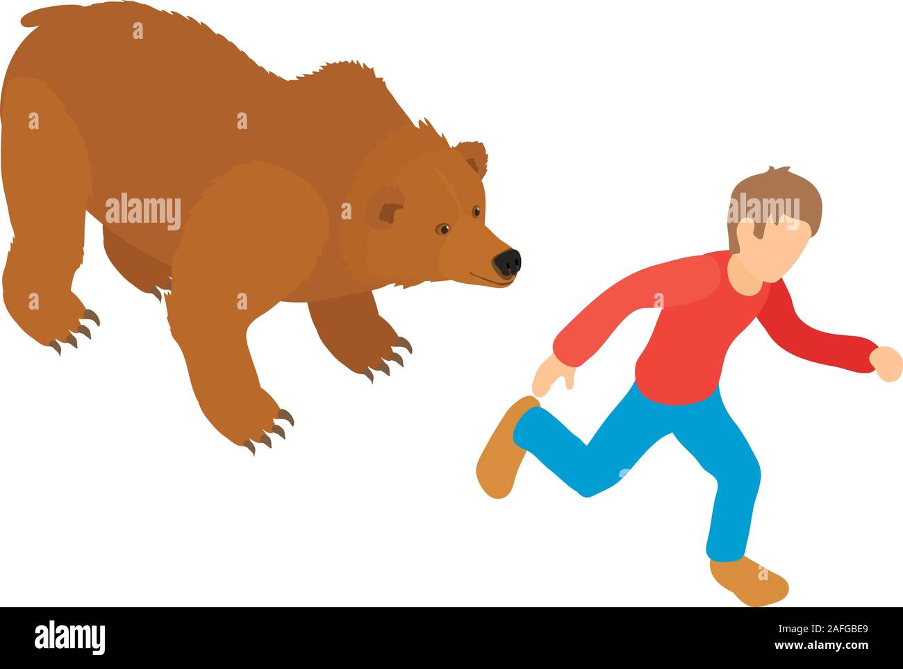 Bear Attack - Symbol, isometrische Stil Stock-Vektorgrafik - Alamy