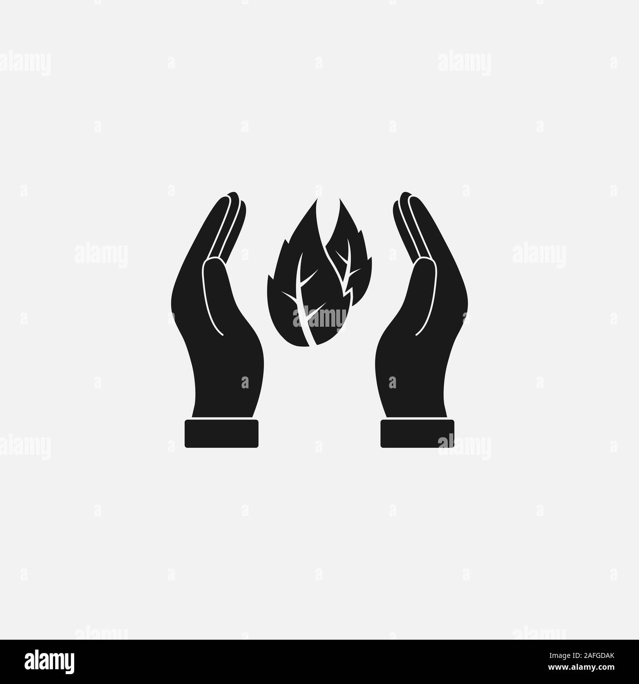 Blatt in der Hand Symbol. Vector Illustration, flache Bauweise Stock Vektor