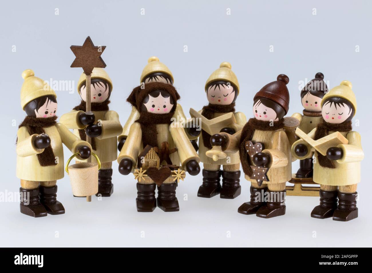 Handgefertigte Carolers, Erzgebirge, Deutschland Stockfoto