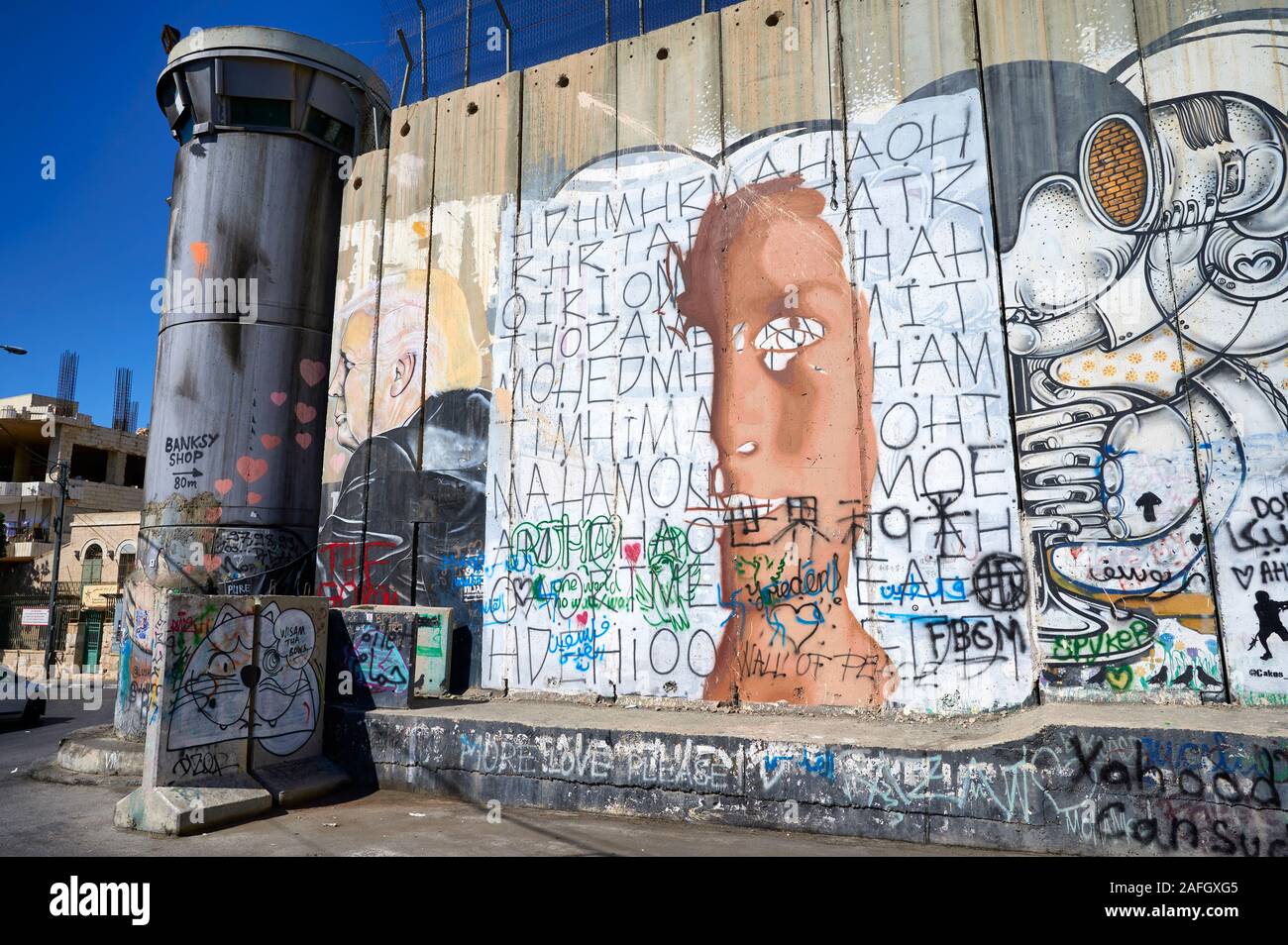 Jerusalem Israel. Der West Bank Trennmauer in Bethlehem Stockfoto
