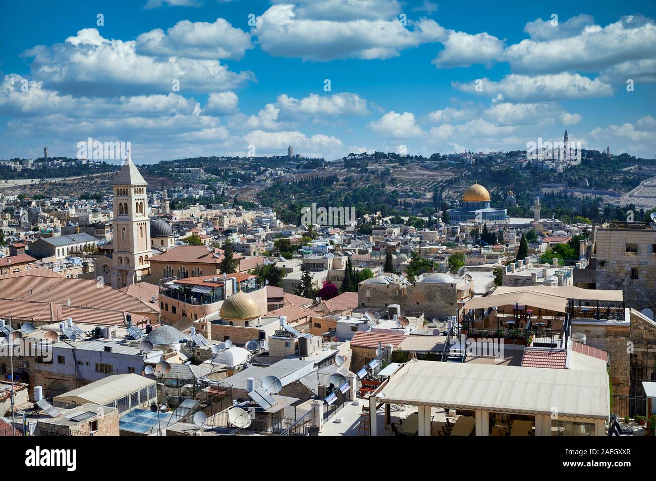 Jerusalem Israel. Aussichtspunkt auf die Altstadt Stockfoto