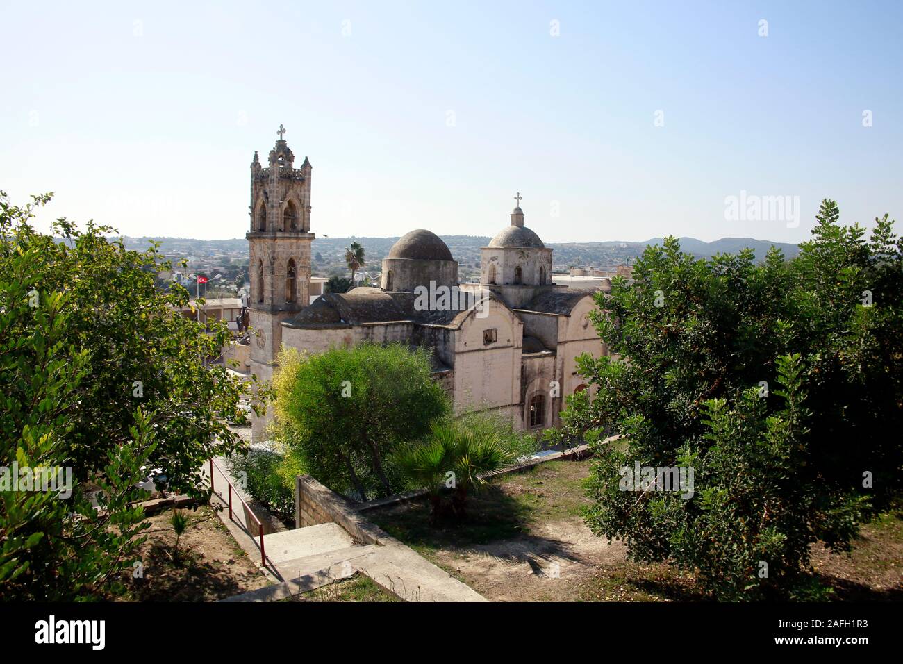 Agios Synesios orthodoxe Kirche, ehemals Kathedrale, Dipkarpaz/Rizokarpaso, Türkische Republik Nordzypern Stockfoto