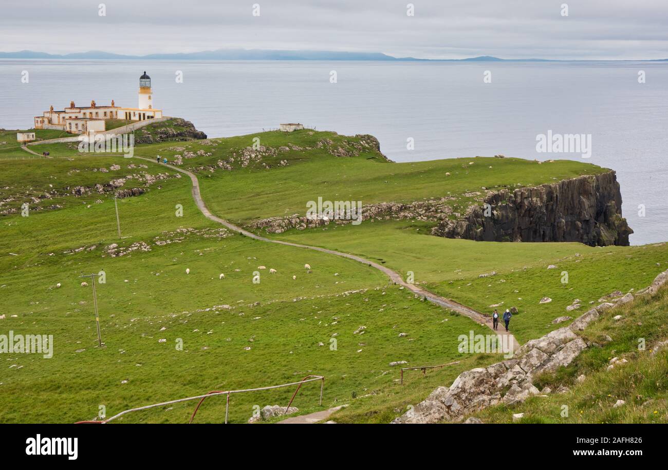 Fußweg zum Leuchtturm Neist Point, Neist Point, Insel Skye, Innere Hebriden, Schottland Stockfoto
