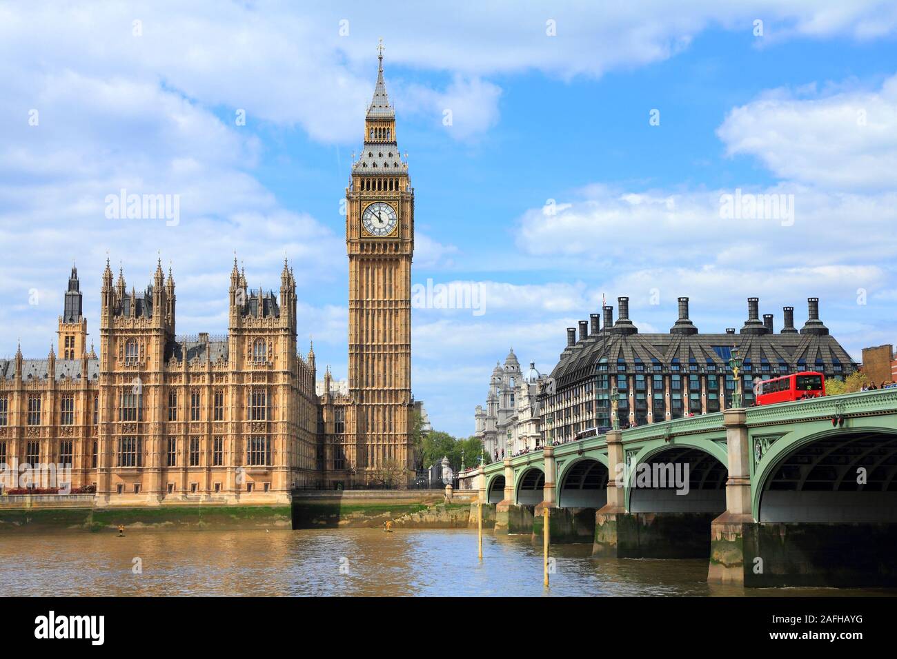 London - Big Ben und der Westminster Bridge. Stockfoto