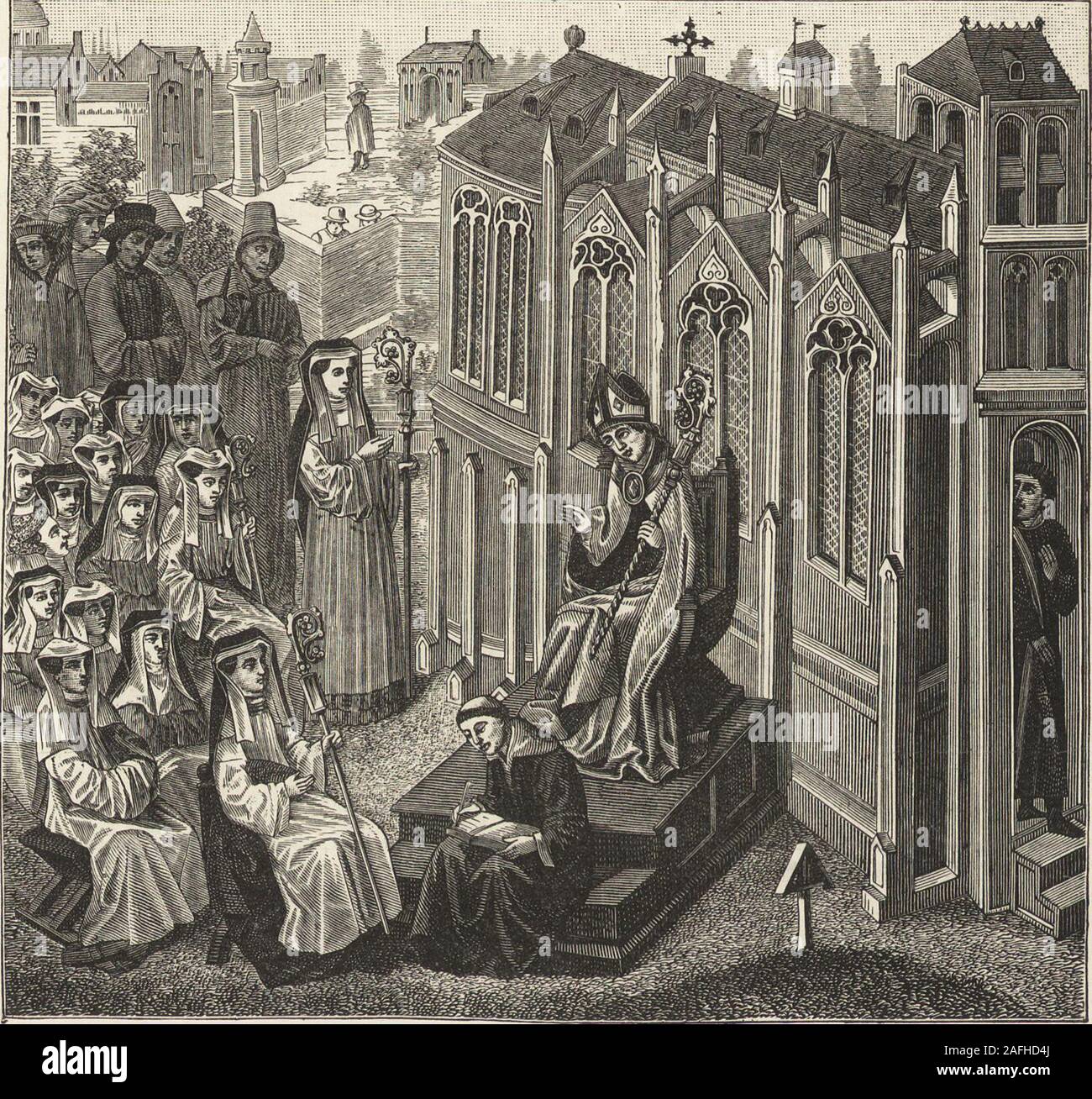 . Militärische und religiöse Leben im Mittelalter und in der Zeit der Renaissance. Gutmütige wurden Mitglieder der königlichen Kloster St. Denis unterder Bezeichnung der Wehrpflichtigen Brüder (fratrcs comcripti) -^ akademische ratherthan eine religiöse Titel, aber eine, die Sie dennoch zu certainliturgical Privilegien zugelassen. Der Kaiser Lothar, in der Nachfolge seines Vaters andancestor, bekam auch selbst mit diesem Titel durch das Kloster ofSt investiert. Martin-lez-Metz. Der normannischen Invasion, die feudalen Kriegen, das Vordringen des greatvassals, und sogar der Könige, auf kirchlichen Domains und r Stockfoto