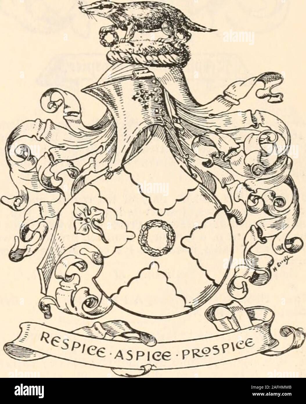 . Wappen Familien: ein Verzeichnis der Herren von Coat-Rüstung. eld, Esq., Kapitän R. N,, b. Juni 24, 1880; (2) Eugene Murray Brookfield, Gentleman, b. 26.08.1885; Letitia Mary Virginia; Violett Elizabeth; Olive Agnes Margaret; und Cornelia Bodensee. Post. add.-Westleigh Cottage, Sonning Common, Lesen. BROOKMAN von Adelaide (H. Coa.) - oder, vier fleurs-de-lys in saltire saltirewise Köpfe nach außen gules, aUwithin eine Bordüre Azure, mit vier Meeräschen ofthe Feld berechnet. Helmdecke gules und Oder. Crest-Issuant unterwegs eine Krone pallisado, einem Kran, der Dexter clawa Stein alle oder. Motto - Je vigila Stockfoto