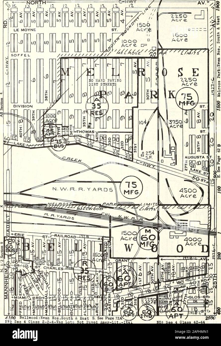 . Die olcott Grundstückswerte blaue Buch von Chicago. S. Siehe Seite SWi Sec 28 W 17 Clark CI 8-12 -14-16 -17-16-IJ2er-CermSEi - Seo 28 E von H. Clark01 8-UW * Seo 33 Klasse l-2-e-12-13 -14-16-17-ALier k Germ HEi Seo 33 CI 8-17-36 - AnierSWt Seo 33 Klasse 1-2 -3-13 -14-16-Ger&Amer SeJ Siehe 33 CI 2-3-17-17-18--8-12 W.J 12-17-36 - Ame * lfi-36 - Aiier-(Je i62 ein OLCOTTS LAND WERTE & Zoning 1936 VORBEHALT TWP. Nicht zu ZONEDSUBJECT BRIEFBESCHRÄNKUNGEN T. 39 N.-R. 12 E.c-1 iwy -. 4100 BellwoodiE - Jsn Nr. Süden & Osten S. Siehe Paee 72 yS^ UWi Seo 4 Klasse 2-S-4-Vac Lose nicht asphaltiert. Amer-Lit - Itaj.SWi Seo 4 Klasse 2-3-4-RR Yds Amer-Lit - Es Stockfoto