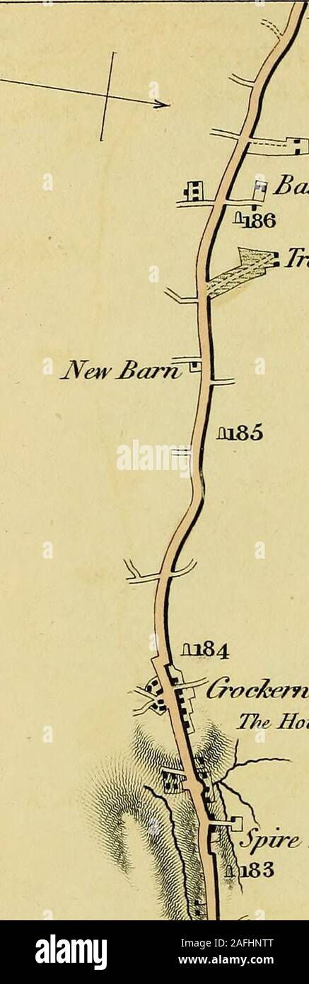 . Umfrage der Hohen Straßen von England und Wales: Der erste Teil umfasst die Grafschaften Kent, Surrey, Sussex [etc.], auf einer Skala von einem Zoll geplant, um die Meile... von Indizes, topographischen und beschreibenden begleitet ... New London Inn. Alte London Inn..in. 87 GrindownBakes m. Höhen FY X11 S4 Oyyckerfttvell w Hotel. Spire See (Tieriton^^ Kreuz g^edUoTv Jiane ende Ifoc^, Stockfoto