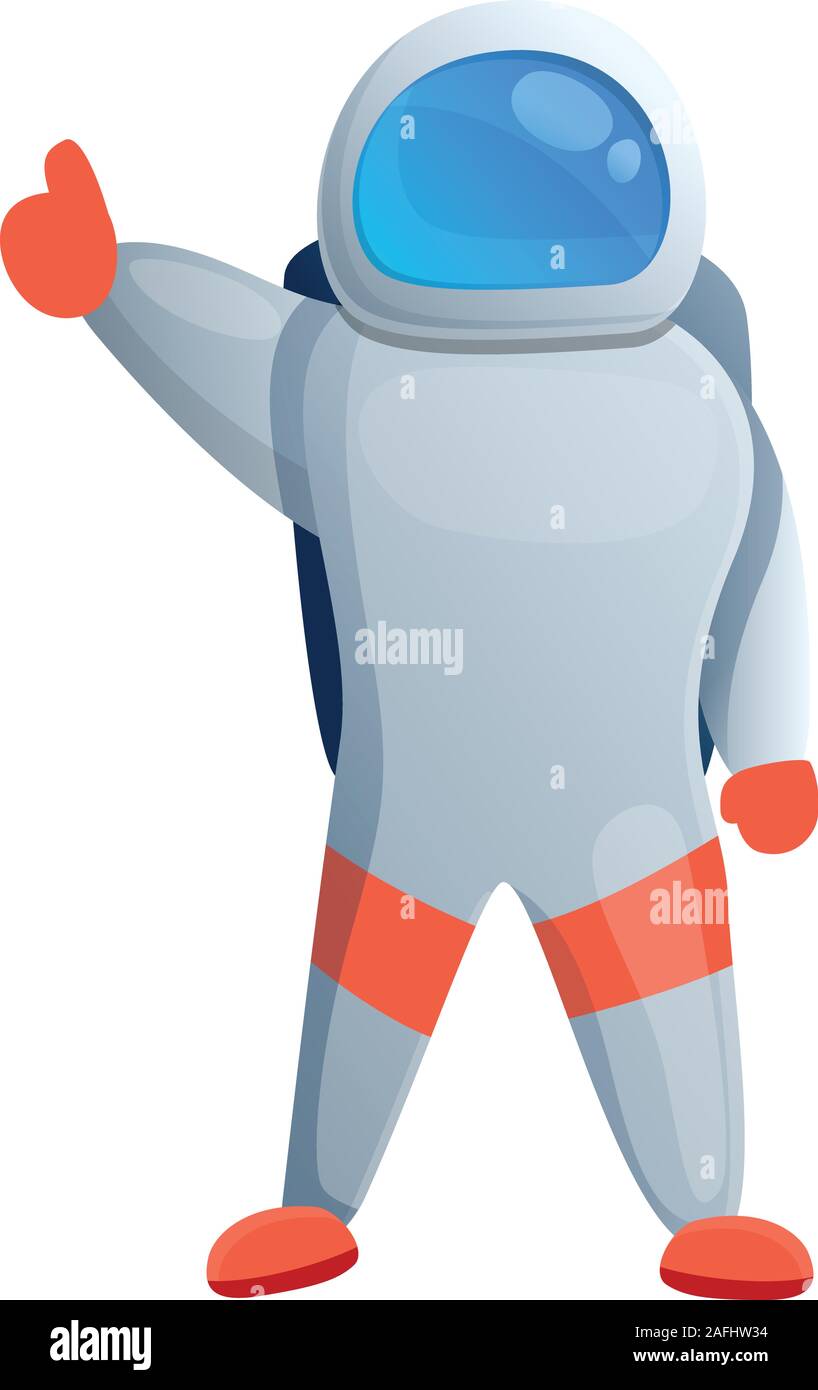 Astronauten "Daumen hoch"-Symbol. Cartoon von Astronauten Daumen hoch, Vektor Symbol für Web Design auf weißem Hintergrund Stock Vektor