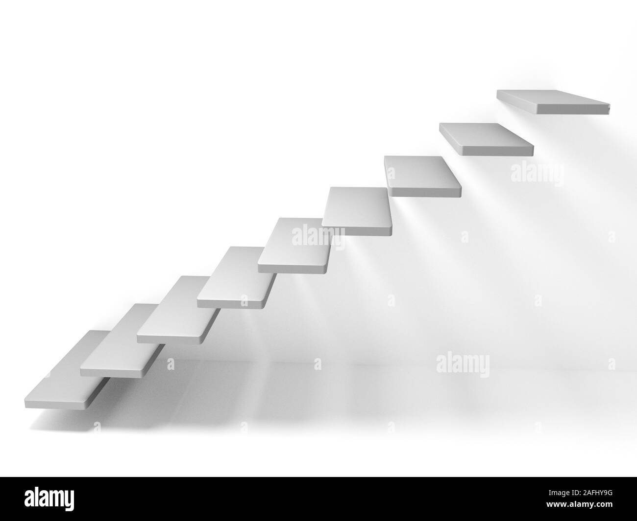 Treppe mit Stufen in der Wand. Geschäftskonzept. 3D-Rendering Stockfoto